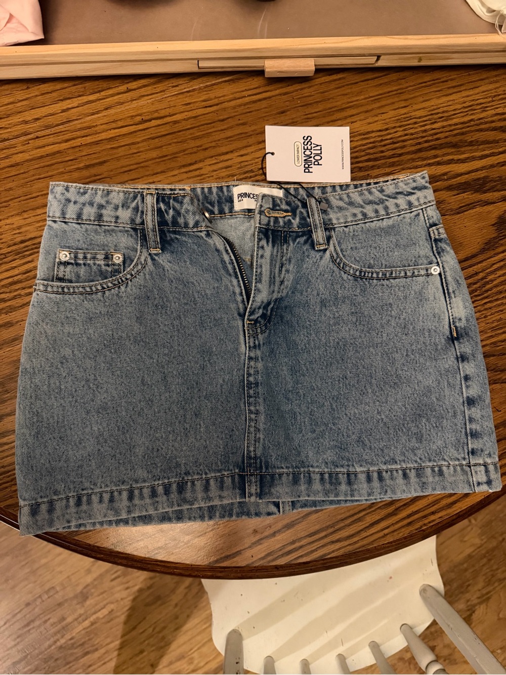 Princess Polly Light Blue Denim Mini Skirt - Picture 2 of 3